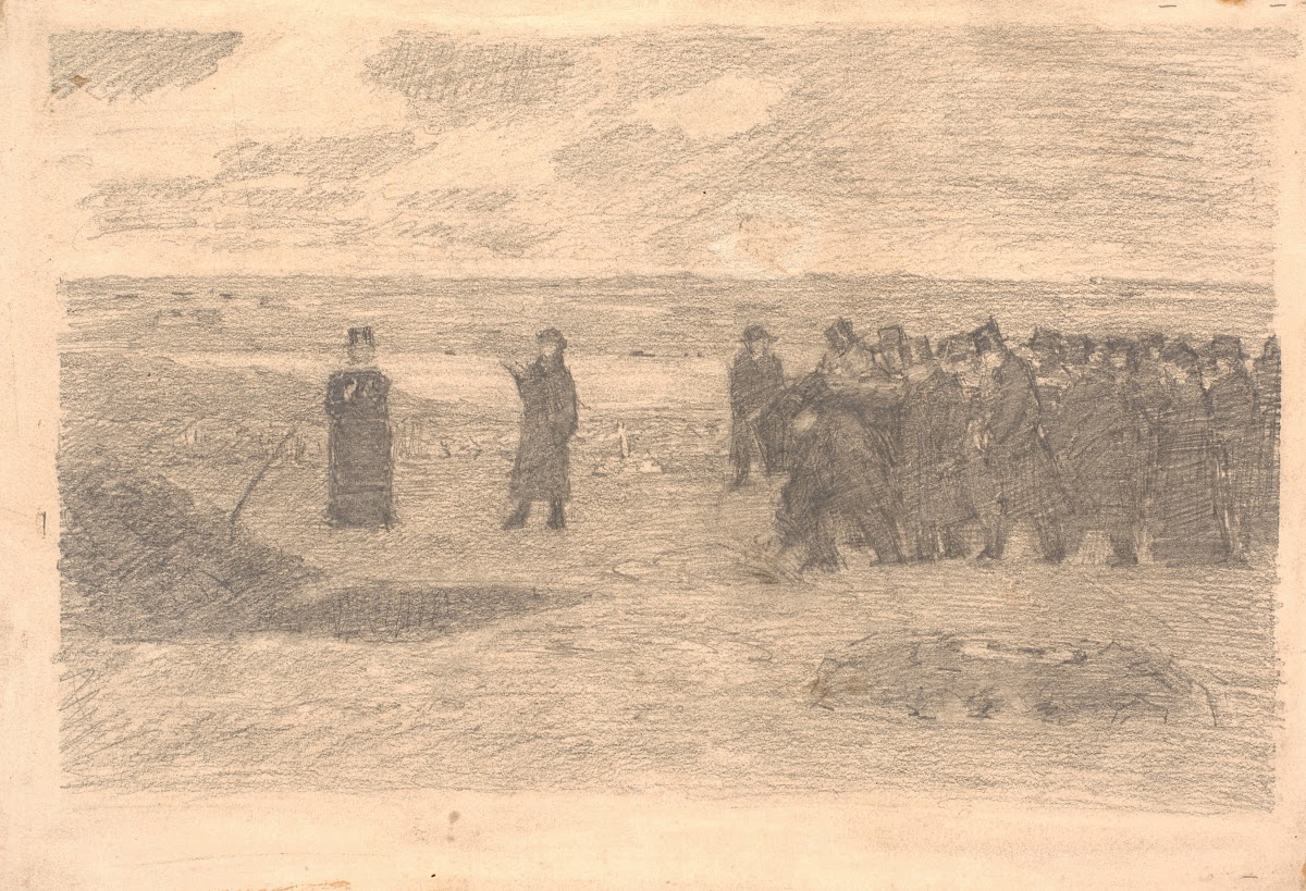 Begravelse på vestjydsk kirkegaard 1885