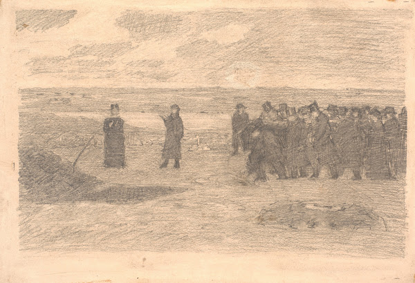 Begravelse på vestjydsk kirkegaard 1885