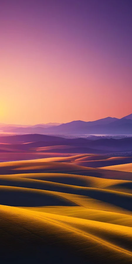 Landscape, Sunrise, Mountains, Golden Hour Full HD iPhone Phone Wallpaper