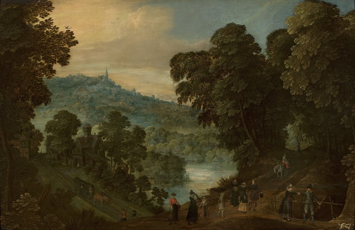Countryside landscape with staffage c 1610 1615