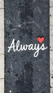 Always Script Text with Small Red Heart