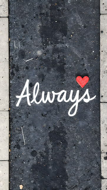 Always Script Text with Small Red Heart - Free mobile Wallpaper