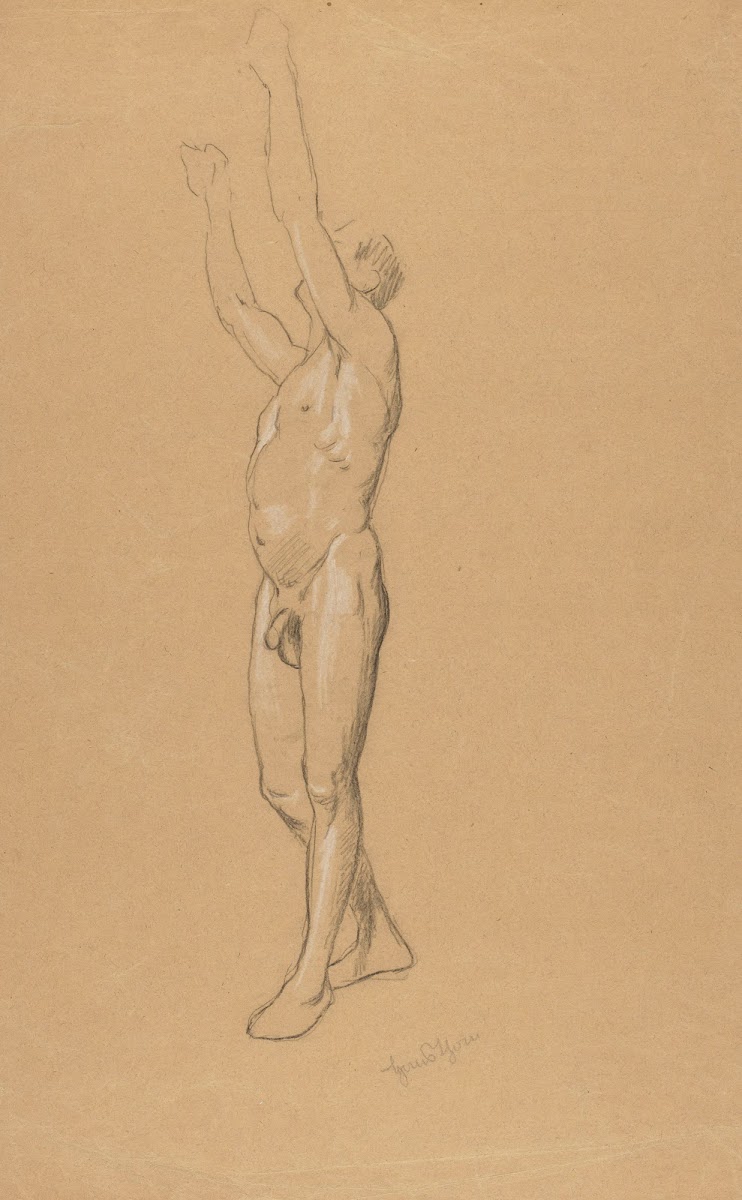 Male Nude with Raised Hands 1900