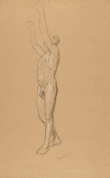 Male Nude with Raised Hands 1900