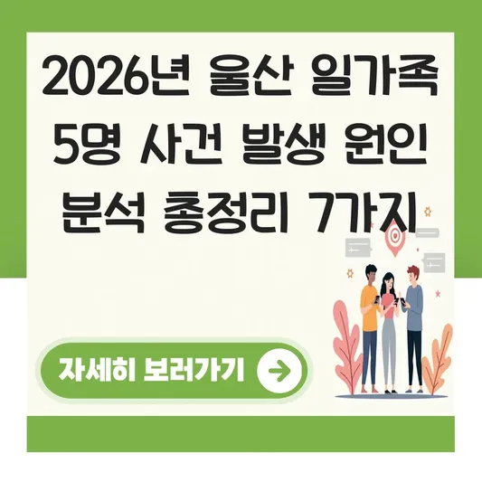 울산 일가족 5명 사건 발생 원인 분석