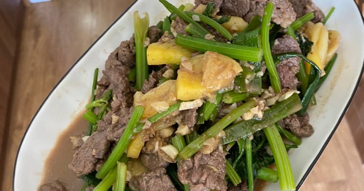 Thịt bò dần xào dứa