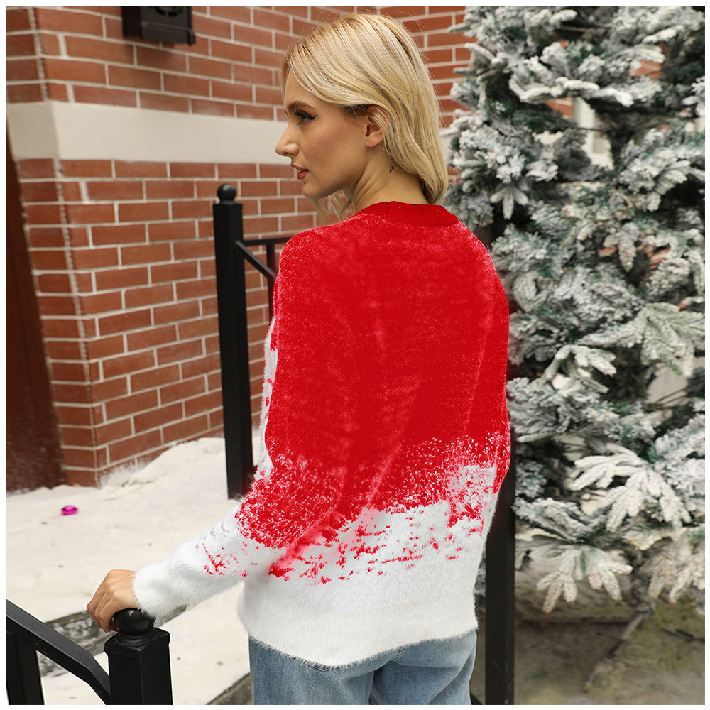 Damen-Strickpullover mit Schneeflocken-Muster