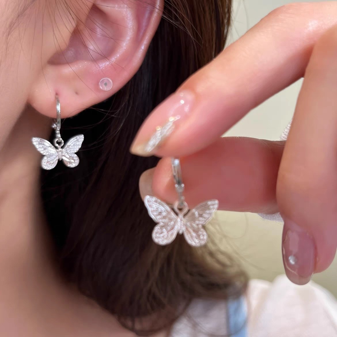 Earrings made of 925 silver with geometric design