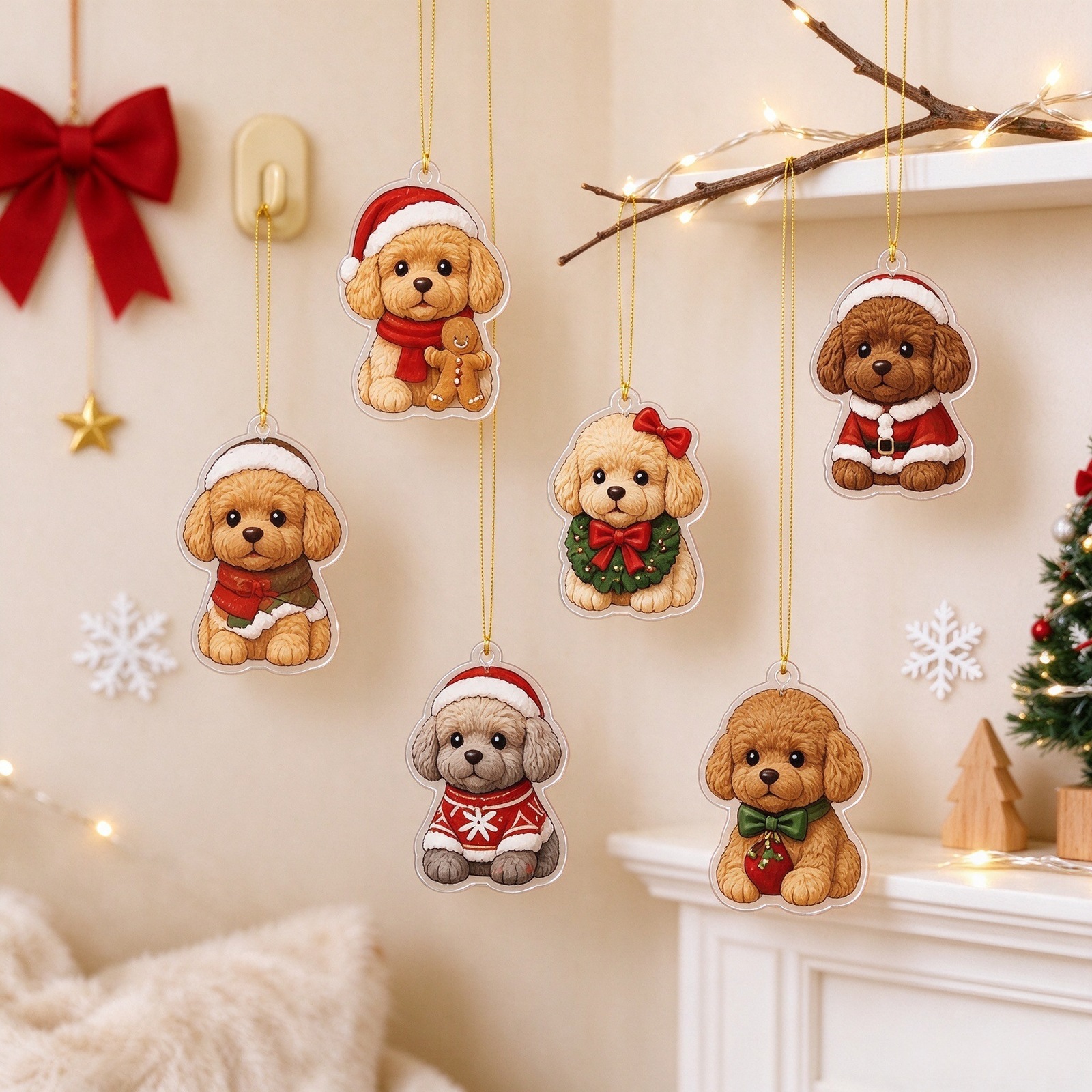 Weihnachts-Adventskalender aus Acryl mit Hunde-Motiven