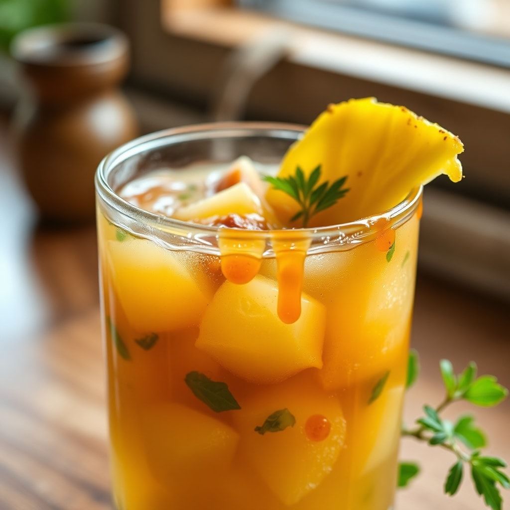Refreshing Pineapple Ginger Beef Broth Mocktail Recipe – Easy Homemade Sipper finished