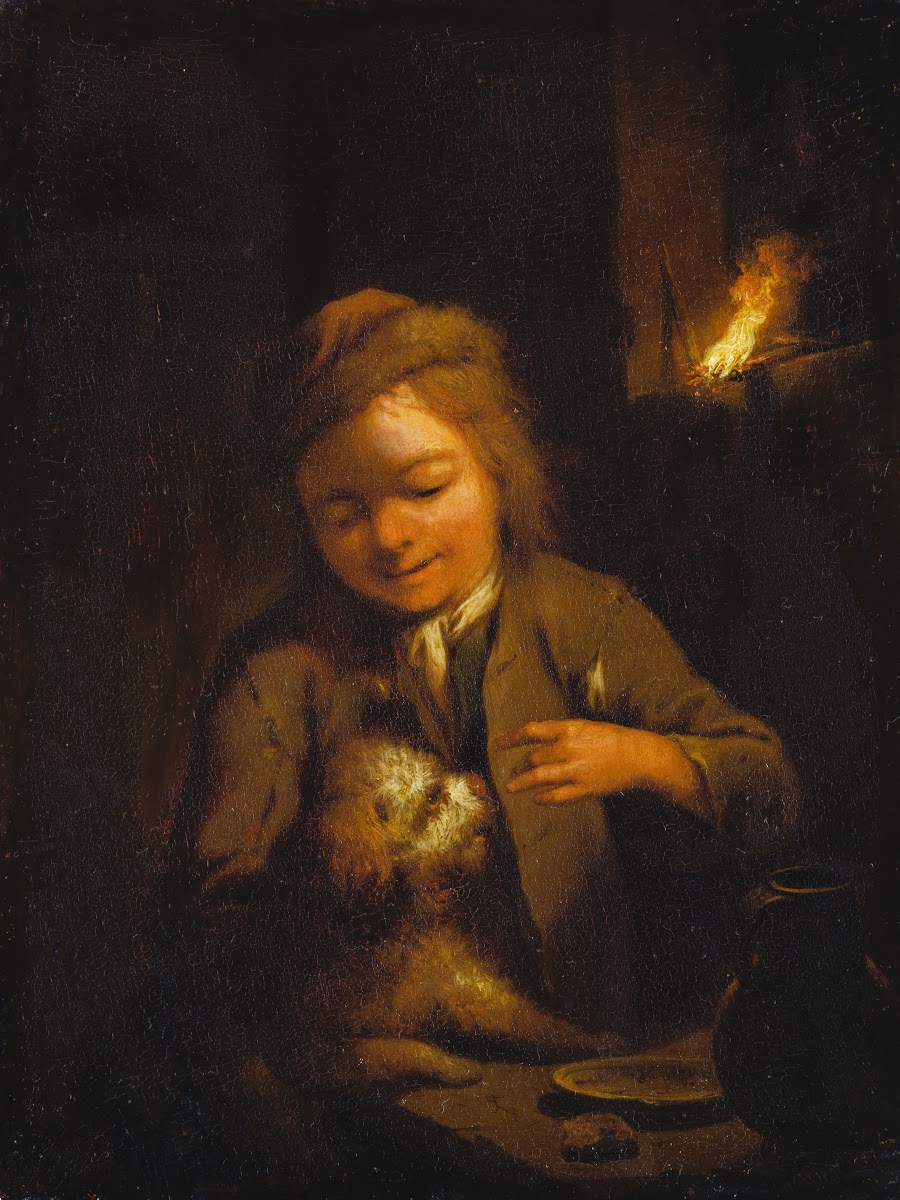 Boy Teasing a Dog 1760