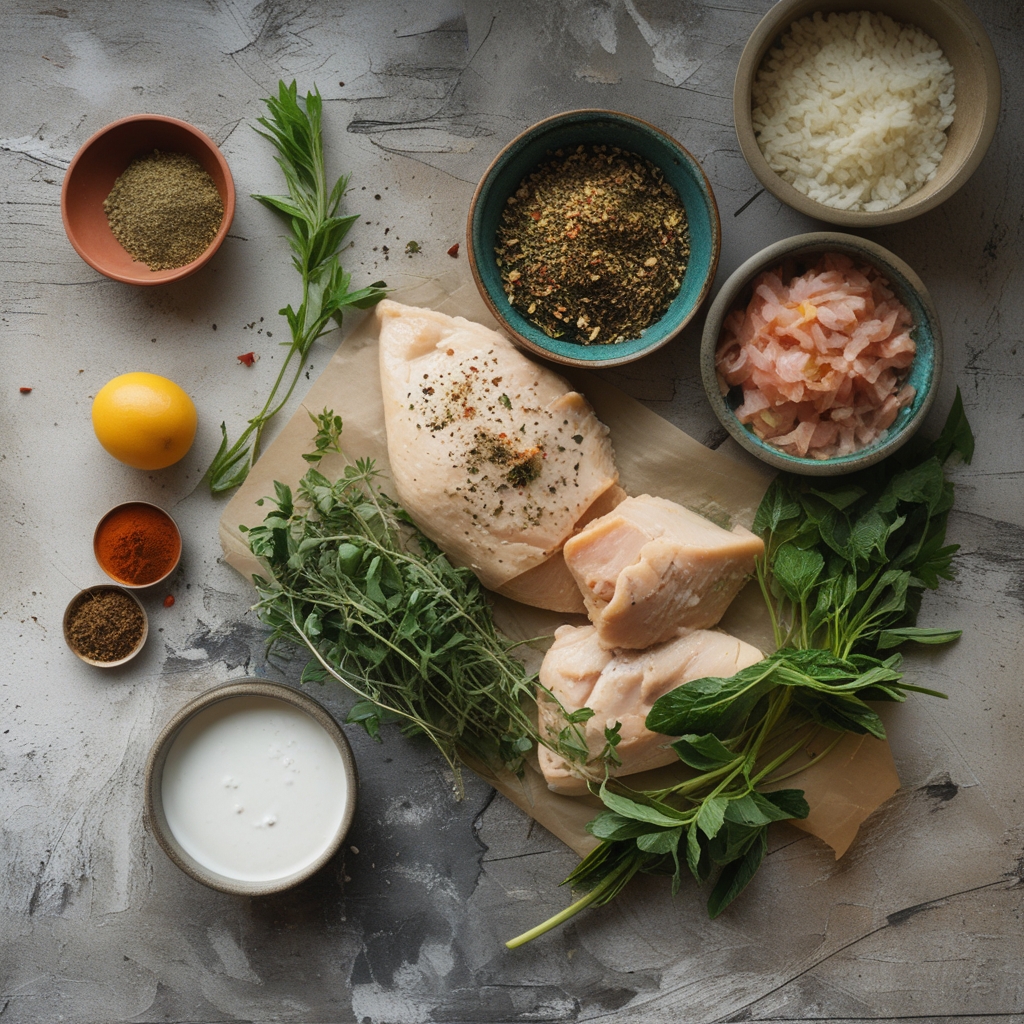 Ingredients for Creamy Tuscan Chicken Skillet – Easy Homemade Dinner Recipe