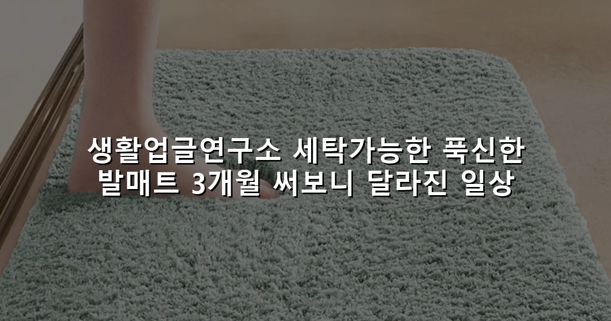 생활업글연구소 세탁가능한 푹신한 발매트 3개월 써보니 달라진 일상