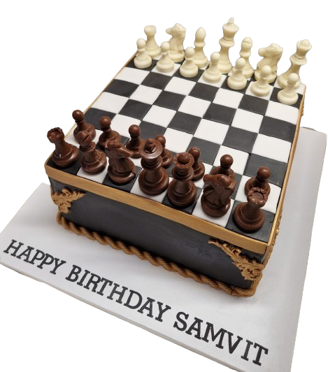 Chess Themed Birthday Cake CB-NC734