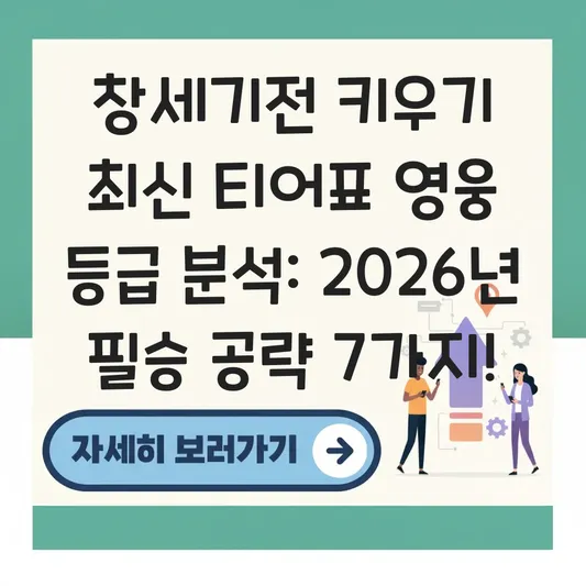 창세기전 키우기 최신 티어표 영웅 등급 분석