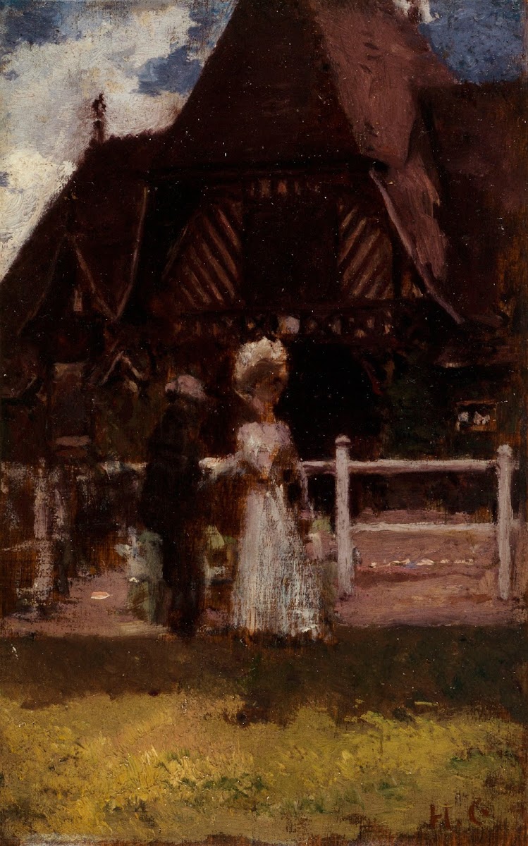Étude pour un tableau non identifié montrant lhippodrome de Deauville 1905