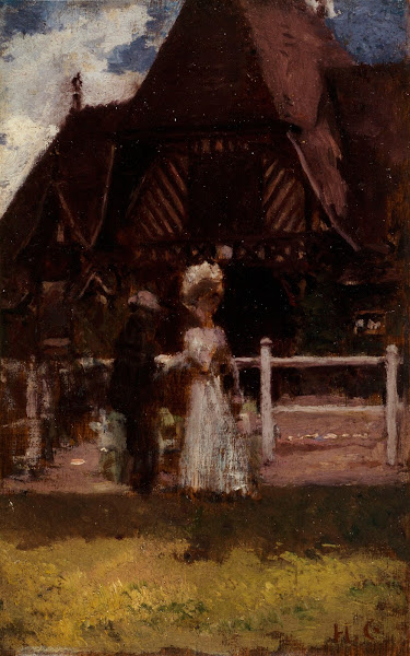 Étude pour un tableau non identifié montrant lhippodrome de Deauville 1905