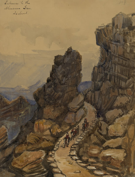 Entrance to the Almanna Gau eg Almannagjá Iceland 1862