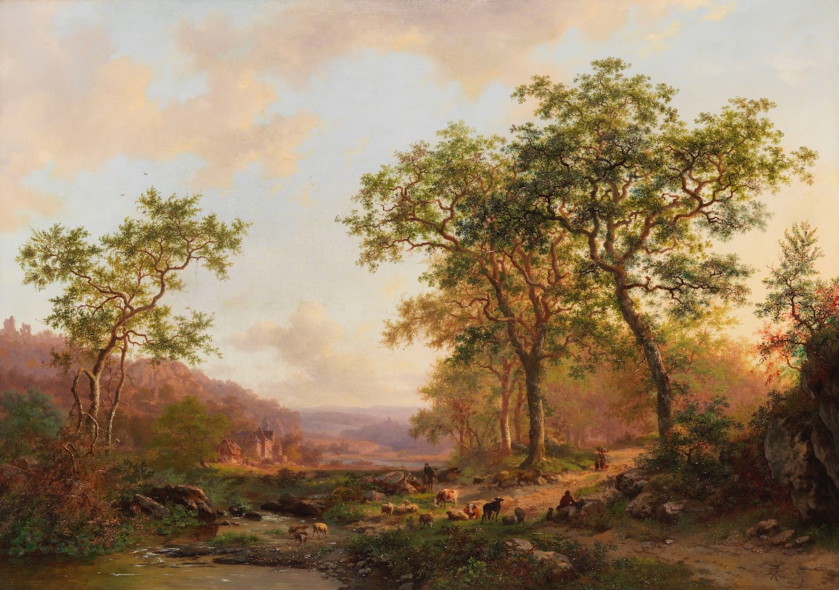 Weite Landschaft im Abendlicht 1870