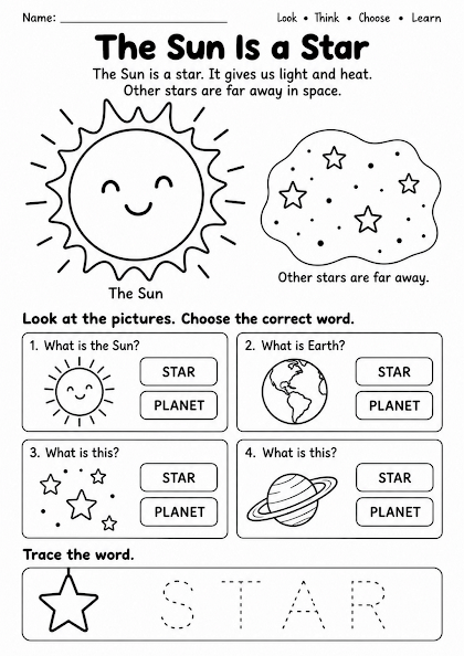 The Sun Is a Star Worksheet