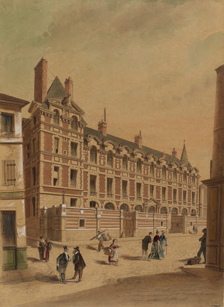 Maison Abbatiale à langle de la rue de lAbbaye de la rue Cardinale et du passage