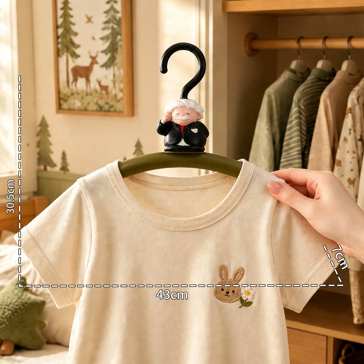 Non-slip clothes hanger with cartoon figure design