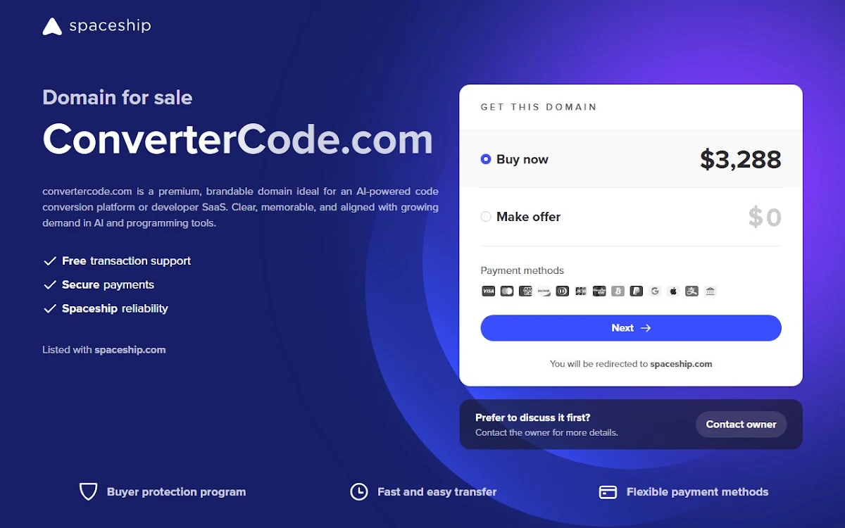 Captura de AI Code Convert