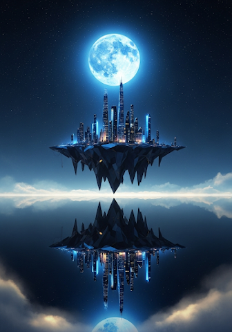 Floating City Moonlight Reflection