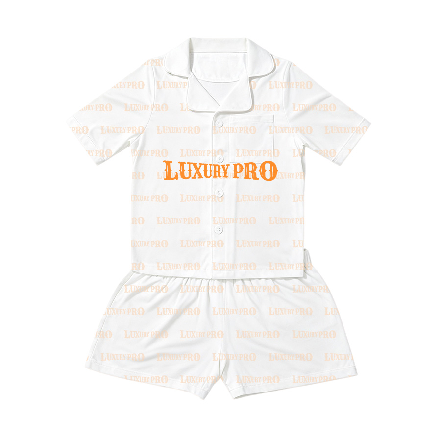AOP Long satin pajama set with pockets for children