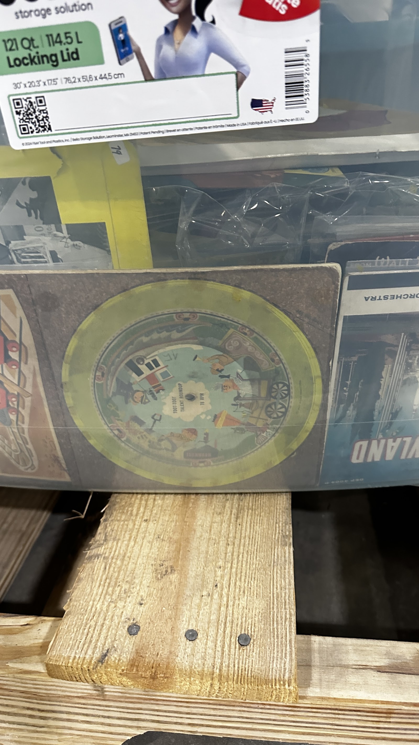 1970s Disney Records vinyl LP album with illustrated cover showing shelf wear consistent with age