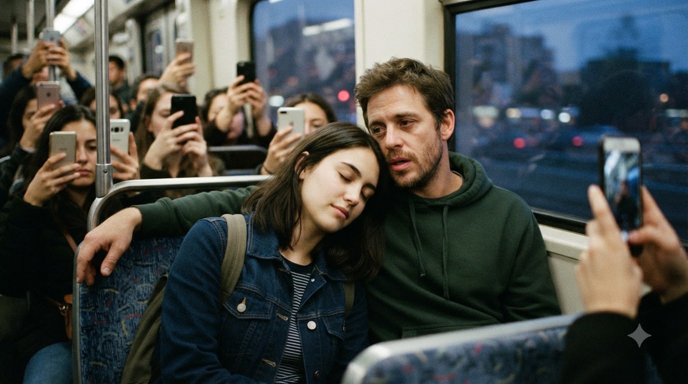 The Stranger Asked Me To Fake Sleep While The Train Behind Us Began Filming His Hands
