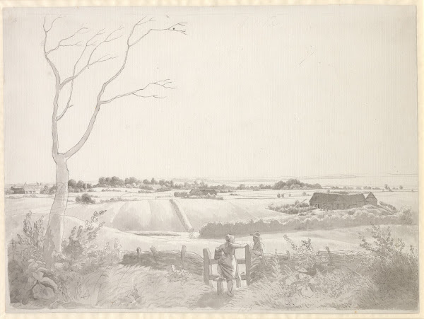 Landskab med bondepige ved en stente 1809