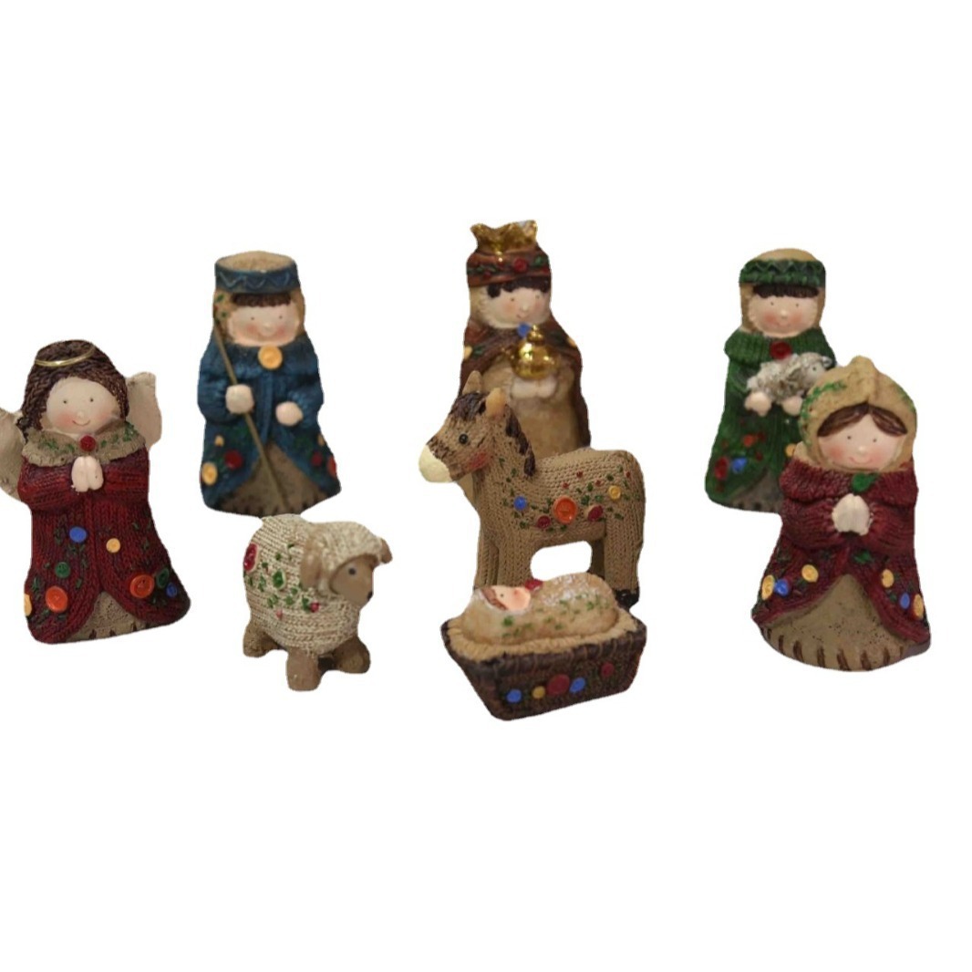 Weihnachtskrippen-Set aus Naturharz