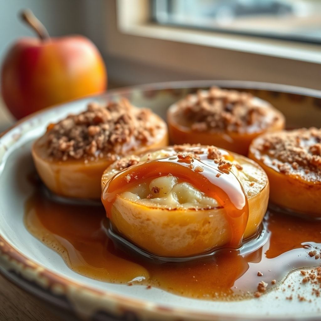 Baked Caramel Apples with Cinnamon Sugar Batter (Easy Homemade Dessert)