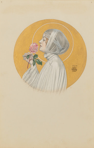 Jeune femme à la rose 1909