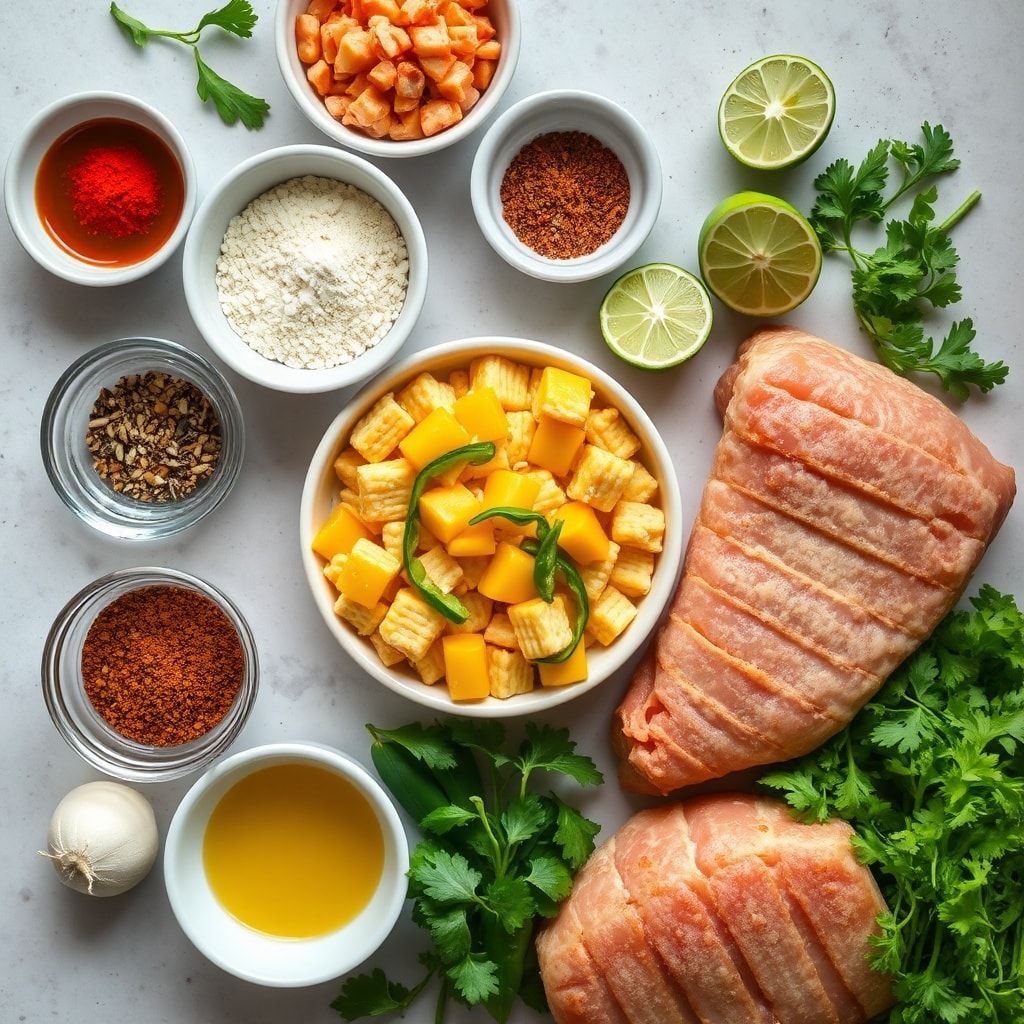 Ingredients for Spicy Sweet Jalapeño Cornbread with Tangy Lime Drizzle – Easy Homemade Side