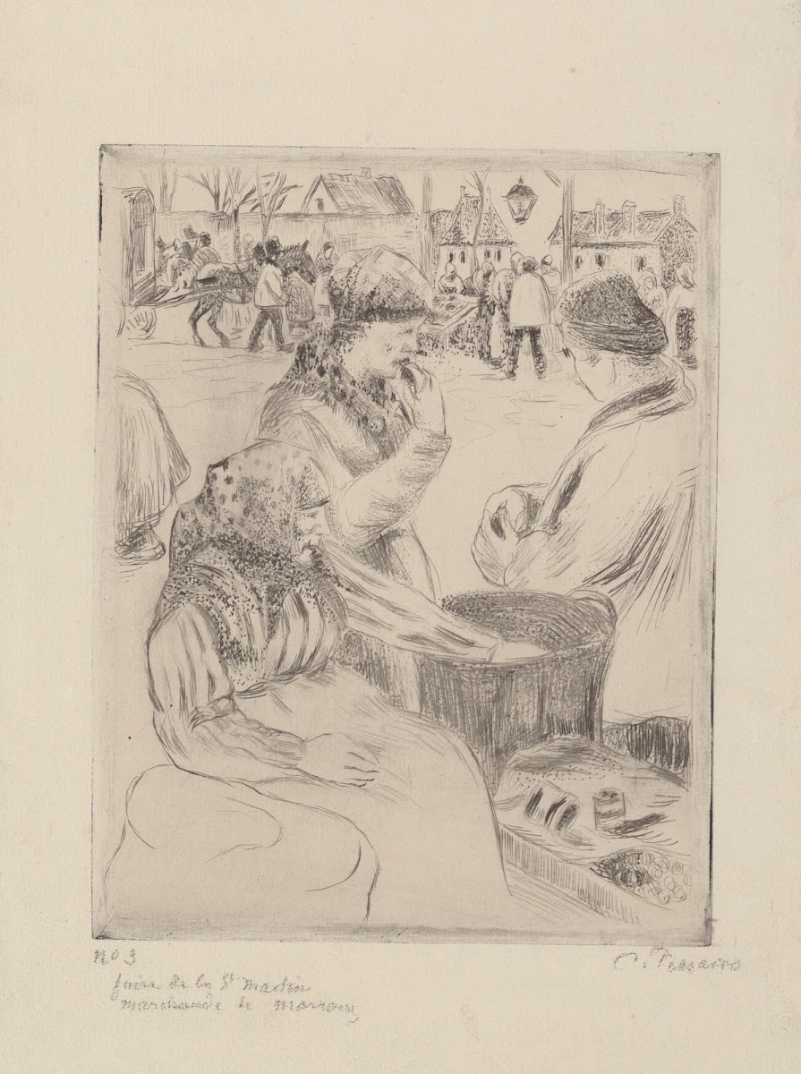 Foire de la Saint Martin marchande de marrons 1874