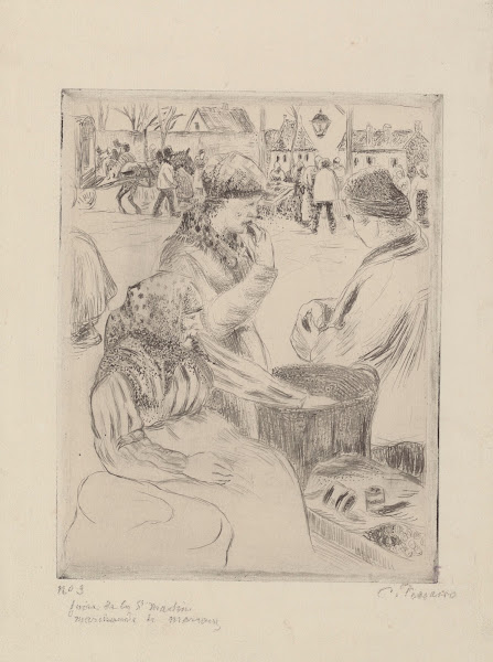 Foire de la Saint Martin marchande de marrons 1874