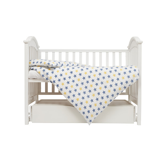 Сменная постель 3 эл Twins Comfort Soft (фланель) Stars blue белый/ синий