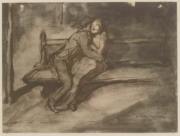 Couple sur un banc 1930