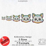 Stitch photo 3 of the Cat face Embroidery Design embroidery design