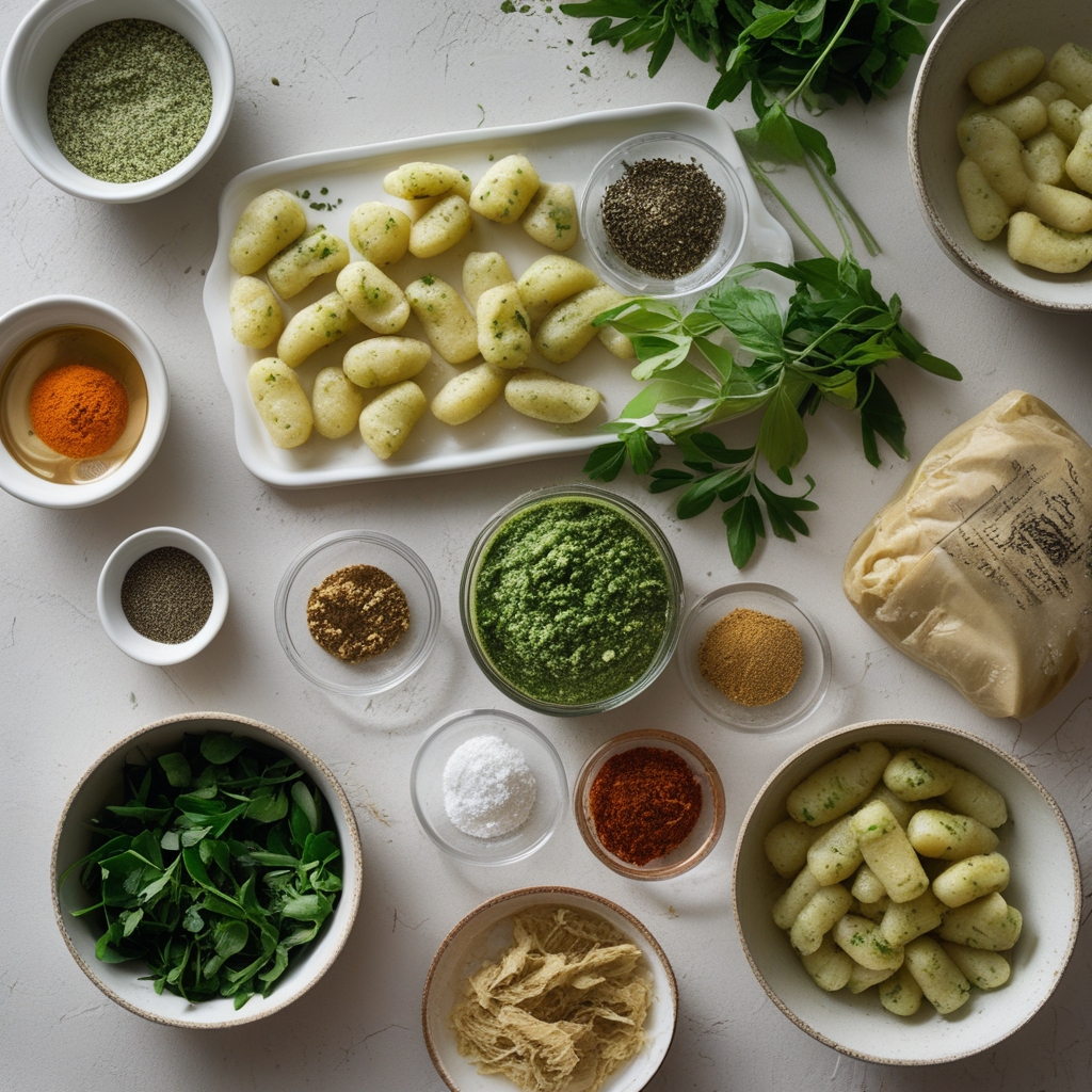 Ingredients for The Best Creamy Vegan Pesto Gnocchi – Easy & Delicious Homemade Meal