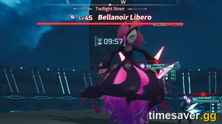 Palworld Bellanoir Libero raid boss fight, one of the endgame bosses that drops Stat Fruits