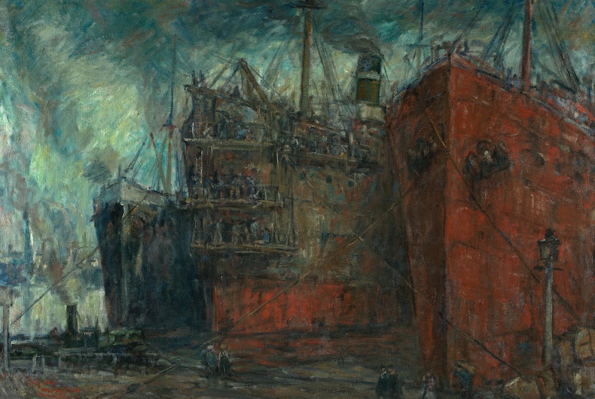 Opgelegde schepen in de haven