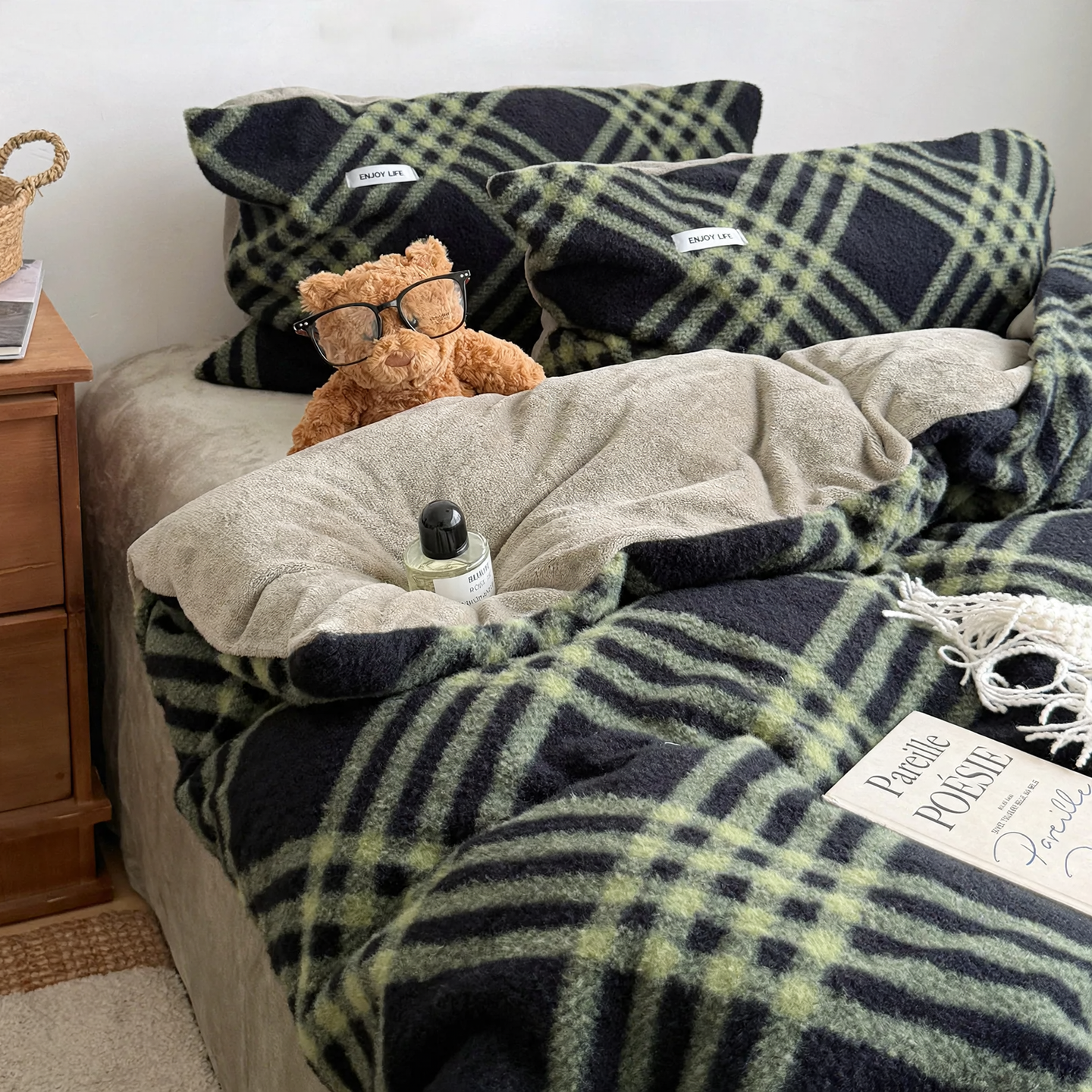 Milk Fiber Bedding Set, 1.5 m, double-sided