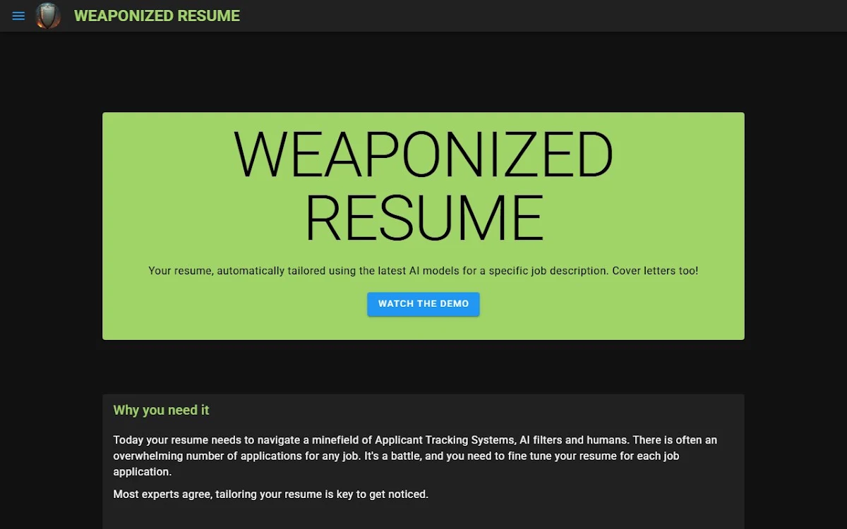 Captura de WEAPONIZED RESUME