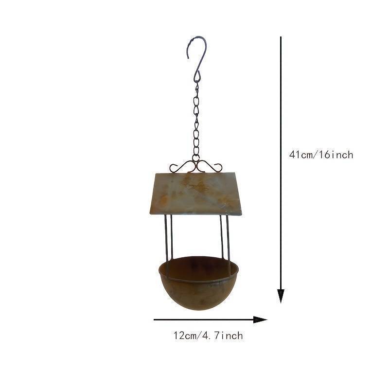 Hanging iron birdhouse in rust look
