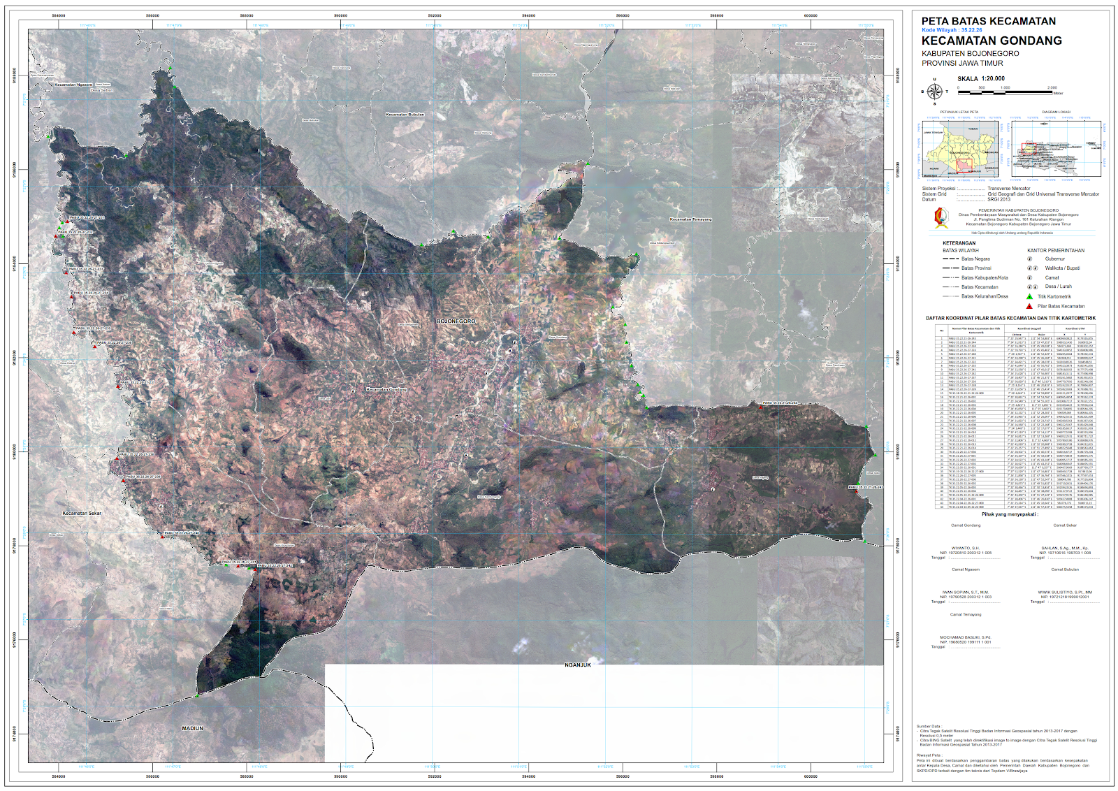 Peta Kecamatan Gondang