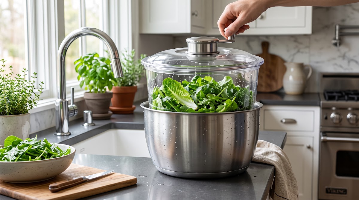 Best Salad Spinners for Washing Leafy Greens (2026) - BEST PREMIUM — IN CONTEXT
