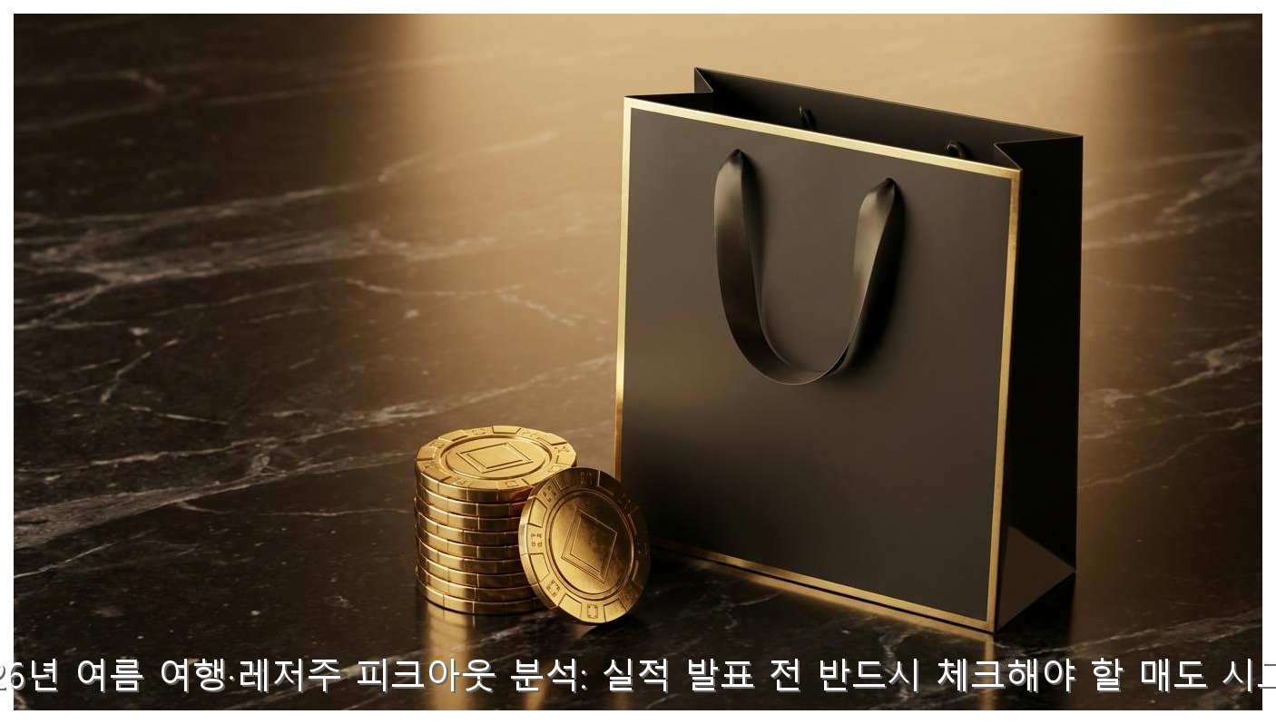 2026년 여름 여행·레저주 피크아웃 분석: 실적 발표 전 반드시 체크해야 할 매도 시그널 핵심 안내 및 분석 인포그래픽 (6)